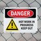 Signmission Hot Surface Sign, 10 in H x 14 in W, Plastic, Hot Work In Progress Keep Out OS-2PACK-DS-P-1014-L-1365 - alternate 3